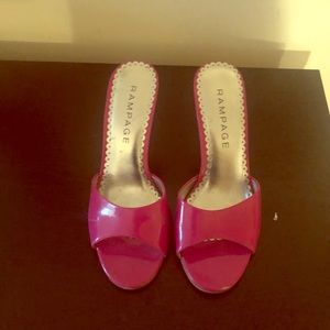 Pink rampage kitty heel slides